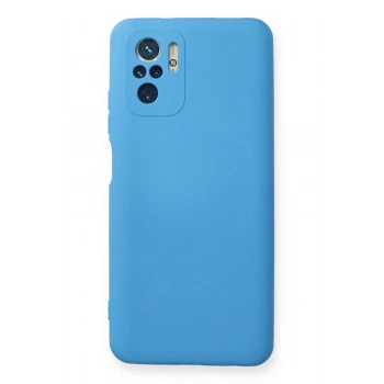 Mey İthalat®   Redmi Note 10 Kılıf Nano içi Kadife Silikon - Mavi