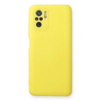 Mey İthalat®   Redmi Note 10 Kılıf Nano içi Kadife Silikon - Sarı