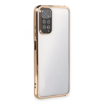 Mey İthalat® Redmi Note 11 Kılıf Lensli Silikon - Gold