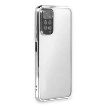 Mey İthalat®   Redmi Note 11 Kılıf  Lensli Silikon - Gümüş