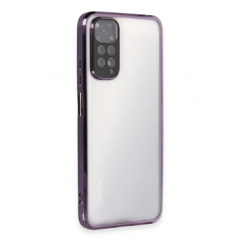 Mey İthalat® Redmi Note 11 Kılıf Lensli Silikon - Mor