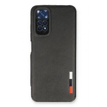 Mey İthalat®   Redmi Note 11 Kılıf Loop Deri Silikon - Siyah