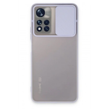 Mey İthalat®   Redmi Note 11 Pro Plus 5G Kılıf Palm Buzlu Kamera Sürgülü Silikon - Lila