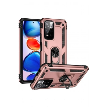 Mey İthalat®   Redmi Note 11 Pro Plus 5G Kılıf Sofya Yüzüklü Silikon Kapak - Rose