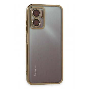 Mey İthalat®   Redmi Note 11E Kılıf  Lensli Silikon - Gold