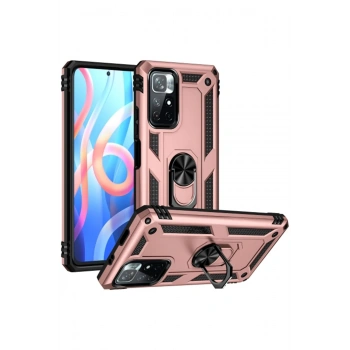 Mey İthalat®   Redmi Note 11T Kılıf Sofya Yüzüklü Silikon Kapak - Rose