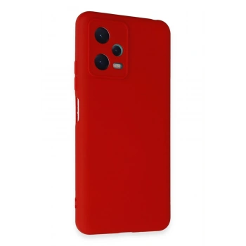 Mey İthalat®   Redmi Note 12 5G Kılıf Nano içi Kadife Silikon - Kırmızı