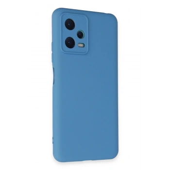 Mey İthalat®   Redmi Note 12 5G Kılıf Nano içi Kadife Silikon - Mavi