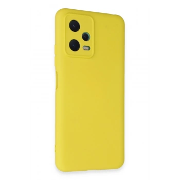 Mey İthalat®   Redmi Note 12 5G Kılıf Nano içi Kadife Silikon - Sarı