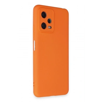 Mey İthalat®   Redmi Note 12 5G Kılıf Nano içi Kadife Silikon - Turuncu