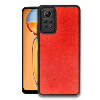 Mey İthalat®   Redmi Note 12 Pro 4G Kılıf Aras Deri Kapak - Kırmızı