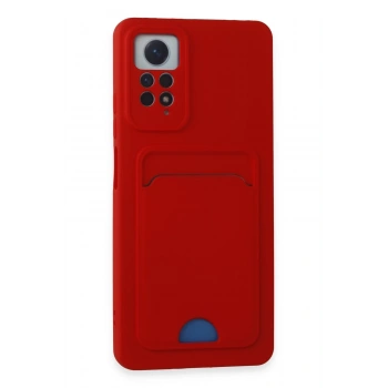 Mey İthalat®   Redmi Note 12 Pro 4G Kılıf Kelvin Kartvizitli Silikon - Kırmızı