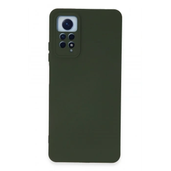 Mey İthalat®   Redmi Note 12 Pro 4G Kılıf Nano içi Kadife Silikon - Koyu Yeşil