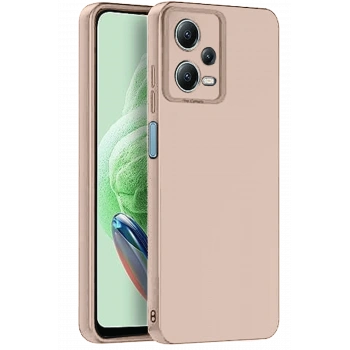 Mey İthalat®   Redmi Note 12 Pro 5G Kılıf Nano içi Kadife Silikon - Pudra