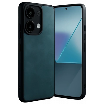 Mey İthalat®   Redmi Note 13 4G Kılıf Aras Deri Kapak - Koyu Yeşil
