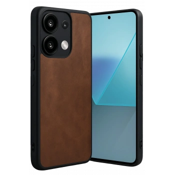 Mey İthalat®   Redmi Note 13 4G Kılıf Aras Deri Kapak - Taba