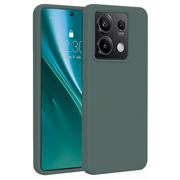 Mey İthalat®   Redmi Note 13 4G Kılıf First Silikon - Koyu Yeşil