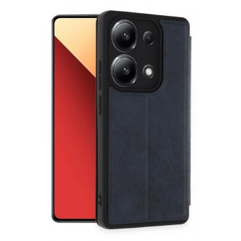 Mey İthalat®   Redmi Note 13 4G Kılıf Flip Cover - Lacivert