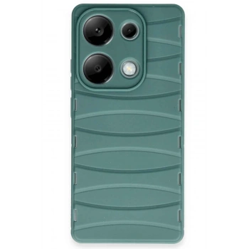 Mey İthalat®   Redmi Note 13 Pro 4G Kılıf Bibercas Silikon Kapak - Koyu Yeşil