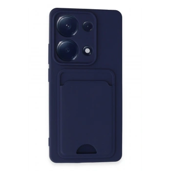Mey İthalat®   Redmi Note 13 Pro 4G Kılıf Kelvin Kartvizitli Silikon - Lacivert