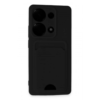 Mey İthalat®   Redmi Note 13 Pro 4G Kılıf Kelvin Kartvizitli Silikon - Siyah