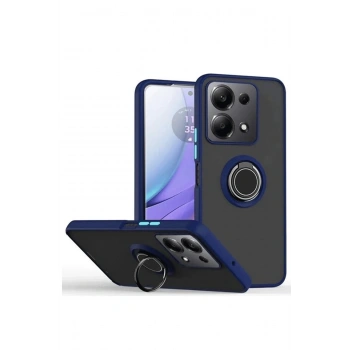 Mey İthalat® Redmi Note 13 Pro 4G Montreal Yüzüklü Silikon Kapak - Lacivert
