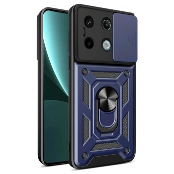 Mey İthalat® Redmi Note 13 Pro 4G Pars Lens Yüzüklü Silikon - Lacivert