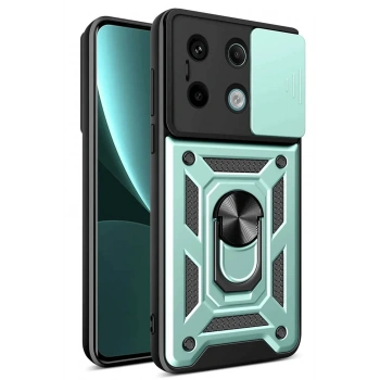 Mey İthalat® Redmi Note 13 Pro 4G Pars Lens Yüzüklü Silikon - Yeşil
