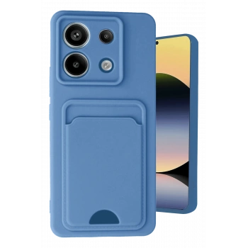 Mey İthalat®   Redmi Note 13 Pro 5G Kılıf Kelvin Kartvizitli Silikon - Mavi