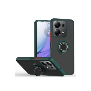 Mey İthalat®   Redmi Note 13 Pro 5G Kılıf Montreal Yüzüklü Silikon Kapak - Yeşil