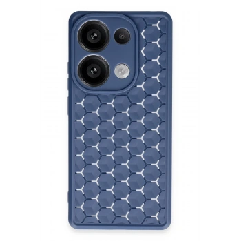 Mey İthalat®   Redmi Note 13 Pro 5G Kılıf Petek Silikon Kapak - Lacivert