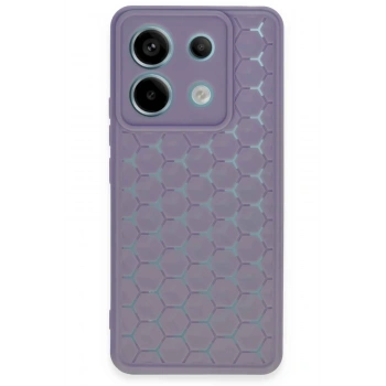 Mey İthalat®   Redmi Note 13 Pro 5G Kılıf Petek Silikon Kapak - Lila