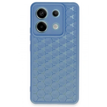 Mey İthalat®   Redmi Note 13 Pro 5G Kılıf Petek Silikon Kapak - Mavi