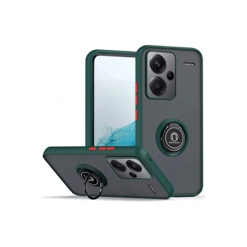 Mey İthalat®   Redmi Note 13 Pro Plus Kılıf Montreal Yüzüklü Silikon Kapak - Yeşil
