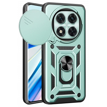 Mey İthalat®   Redmi Note 14 Pro 4G Kılıf Pars Lens Yüzüklü Silikon - Yeşil