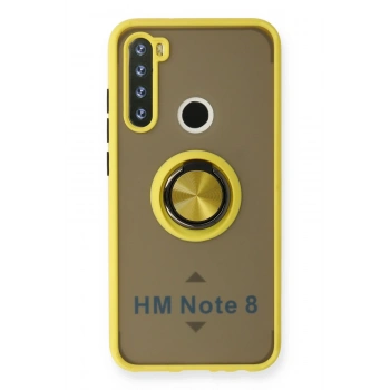 Mey İthalat®   Redmi Note 8 Kılıf Montreal Yüzüklü Silikon Kapak - Sarı