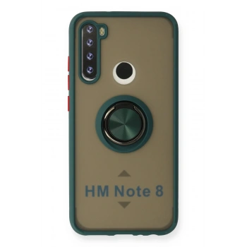 Mey İthalat®   Redmi Note 8 Kılıf Montreal Yüzüklü Silikon Kapak - Yeşil