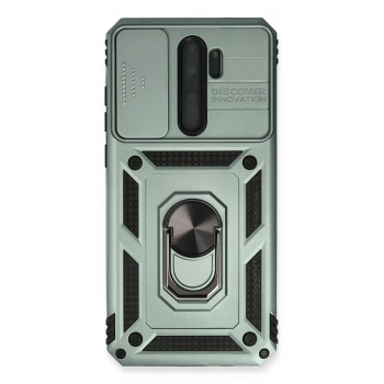 Mey İthalat®   Redmi Note 8 Pro Kılıf Pars Lens Yüzüklü Silikon - Yeşil