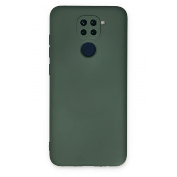 Mey İthalat®   Redmi Note 9 Kılıf Nano içi Kadife Silikon - Koyu Yeşil