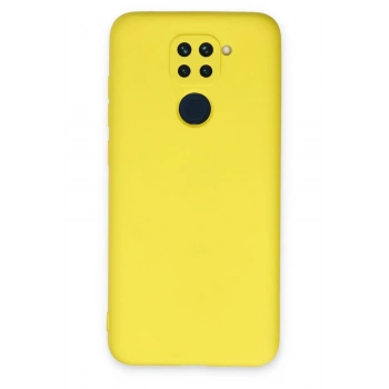 Mey İthalat®   Redmi Note 9 Kılıf Nano içi Kadife Silikon - Sarı