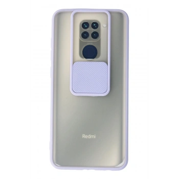 Mey İthalat®   Redmi Note 9 Kılıf Palm Buzlu Kamera Sürgülü Silikon - Lila