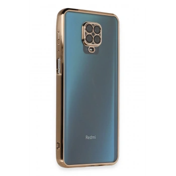 Mey İthalat®   Redmi Note 9 Pro Kılıf  Lensli Silikon - Gold