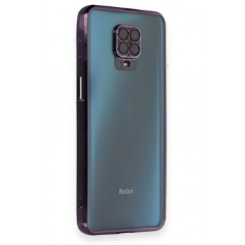 Mey İthalat®   Redmi Note 9 Pro Kılıf  Lensli Silikon - Mor