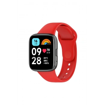 Mey İthalat®   Redmi Watch 3 Active Klasik Kordon - Kırmızı