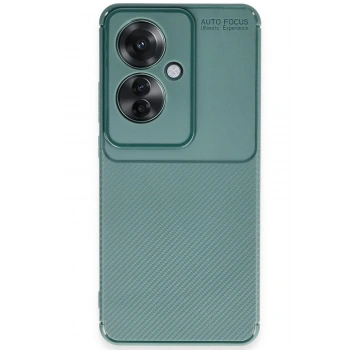 Mey İthalat®   Reno 11F Kılıf Auto Focus Karbon Kapak - Koyu Yeşil
