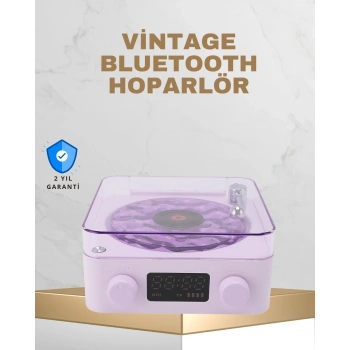 Mey İthalat® Retro Pikap Tasarımlı Bluetooth Hoparlör – Projektörlü Şarjlı Lamba
