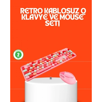 Mey İthalat® Retro Tarz Bluetooth 5.1 Klavye – Win/OSX/Android/iOS Uyumlu