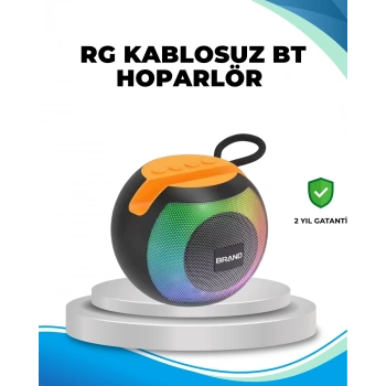 Mey İthalat® RGB Işıklı Taşınabilir Kablosuz Bluetooth Hoparlör