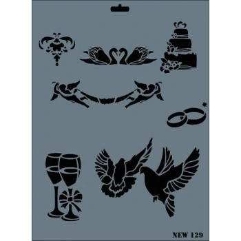 Mey İthalat® Rich New Seri N-129 Stencil 35x25 cm