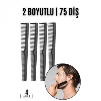 Mey İthalat® Sakal Bıyık Saç Tarağı 4 lü SET Jess Design
